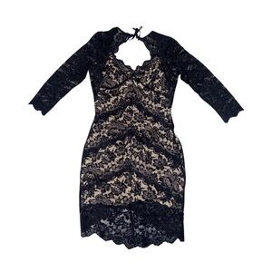 Venus Body Con Black Lace Dress Size M